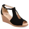 Journee Collection Womens Kedzie Wedge Sandal - Black -Shoe Style Sales US 01 102265 00