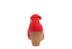 Journee Collection Womens Kedzie Wedge Sandal - Red -Shoe Style Sales US 01 102268 04
