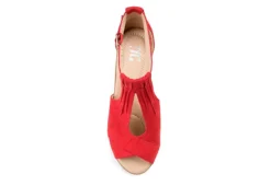 Journee Collection Womens Kedzie Wedge Sandal - Red -Shoe Style Sales US 01 102268 05