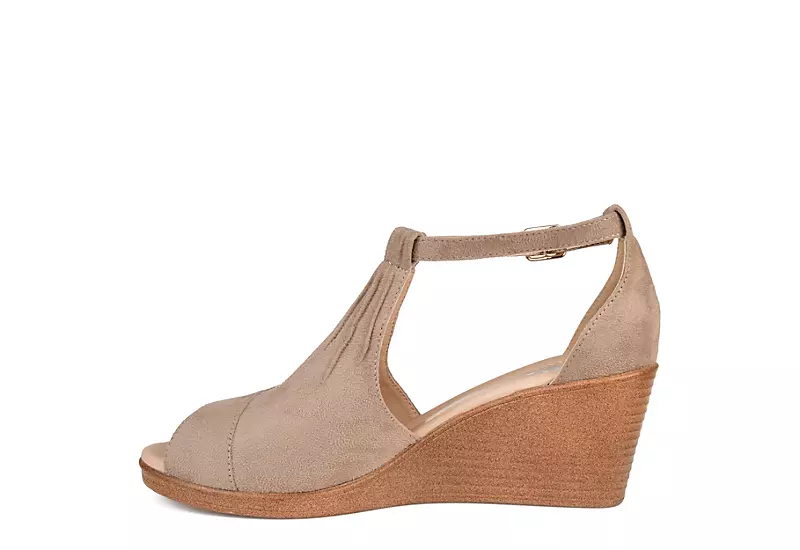 Journee Collection Womens Kedzie Wedge Sandal - Taupe 6 Journee Collection Womens Kedzie Wedge Sandal - Taupe - Image 4