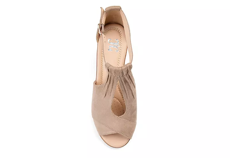 Journee Collection Womens Kedzie Wedge Sandal - Taupe 8 Journee Collection Womens Kedzie Wedge Sandal - Taupe - Image 6
