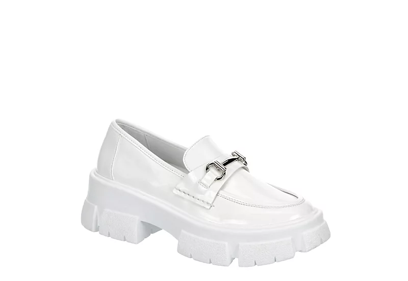 Steve Madden Womens Trifecta Loafer - White 3 Steve Madden Womens Trifecta Loafer - White