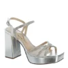 N By Nina Womens Sevyn Platform Sandal - Silver -Shoe Style Sales US 01 107408 00