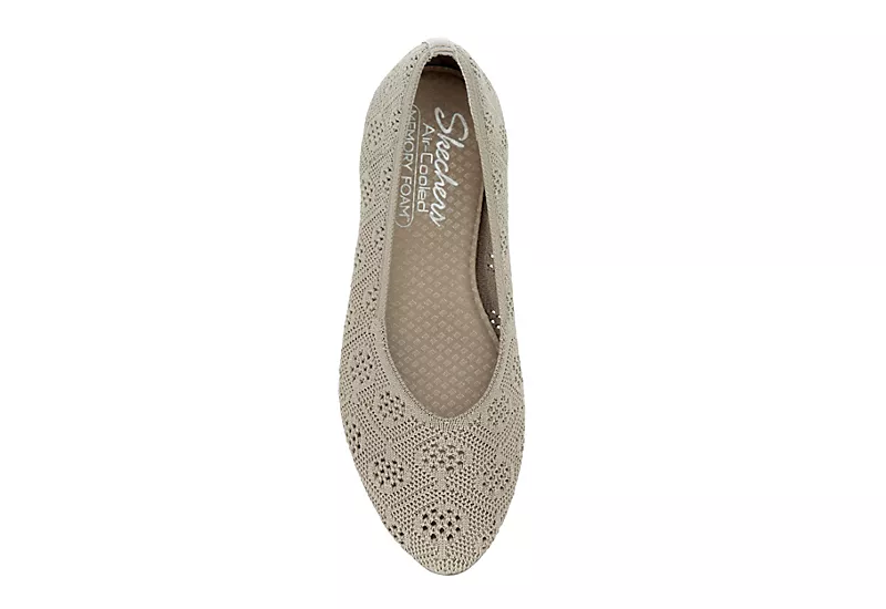 Skechers Womens Cleo 2.0 Knitty Witty Flat - Taupe 8 Skechers Womens Cleo 2.0 Knitty Witty Flat - Taupe - Image 6
