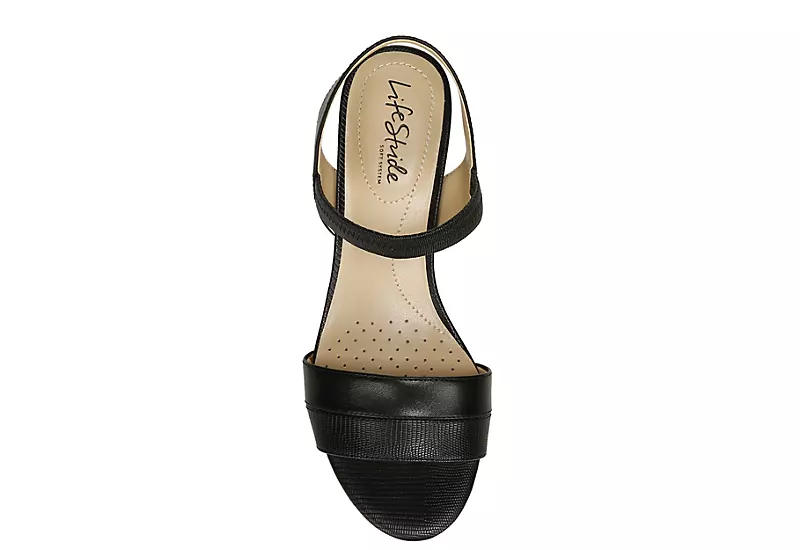 Lifestride Womens Yuma Wedge Sandal - Black 8 Lifestride Womens Yuma Wedge Sandal - Black - Image 6