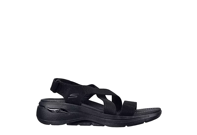 Skechers Womens Go Walk Arch Fit Outdoor Sandal - Black 4 Skechers Womens Go Walk Arch Fit Outdoor Sandal - Black - Image 2