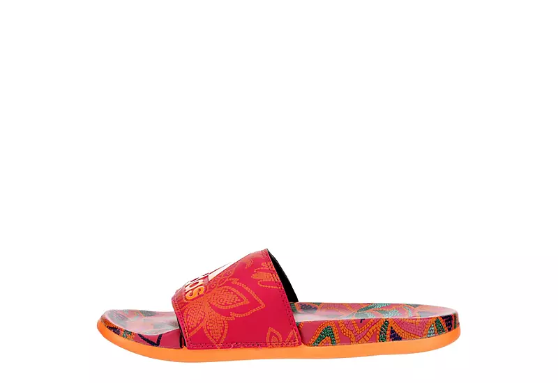 Adidas Womens Adilette Comfort Slide Sandal - Orange 6 Adidas Womens Adilette Comfort Slide Sandal - Orange - Image 4