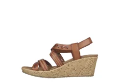 Skechers Womens Beverlee-delicate Glow Wedge Sandal - Cognac -Shoe Style Sales US 01 202852 02