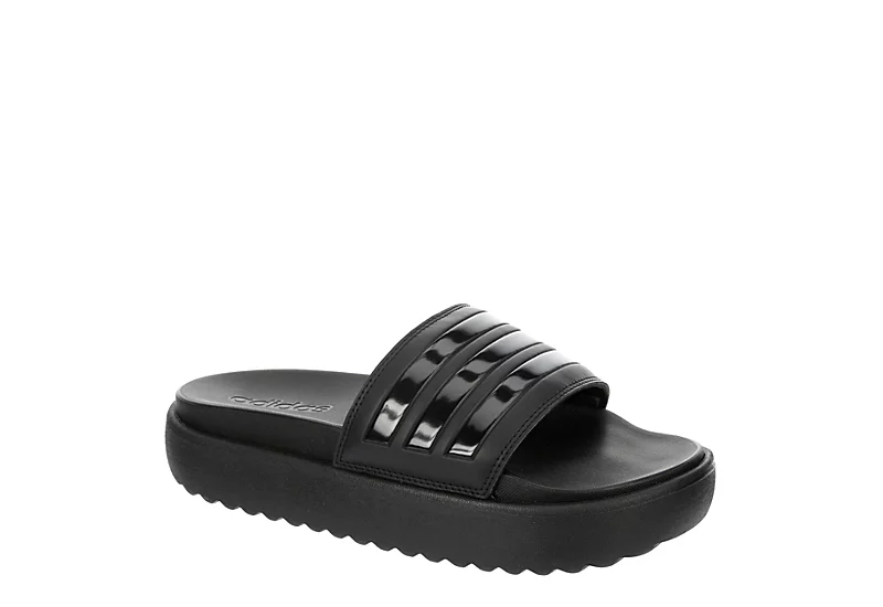 Adidas Womens Adilette Platform Slide Sandal - Black 3 Adidas Womens Adilette Platform Slide Sandal - Black