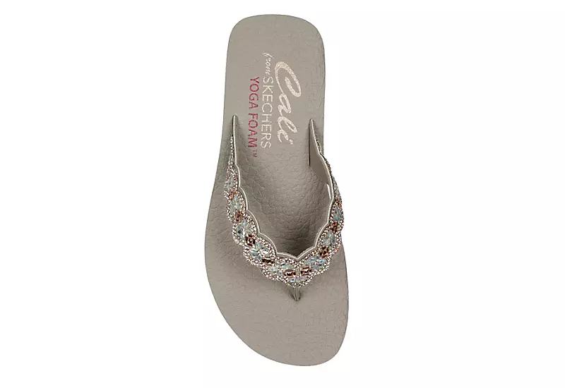 Skechers Womens Happy Spring Flip Flop Sandal - Taupe 6 Skechers Womens Happy Spring Flip Flop Sandal - Taupe - Image 4
