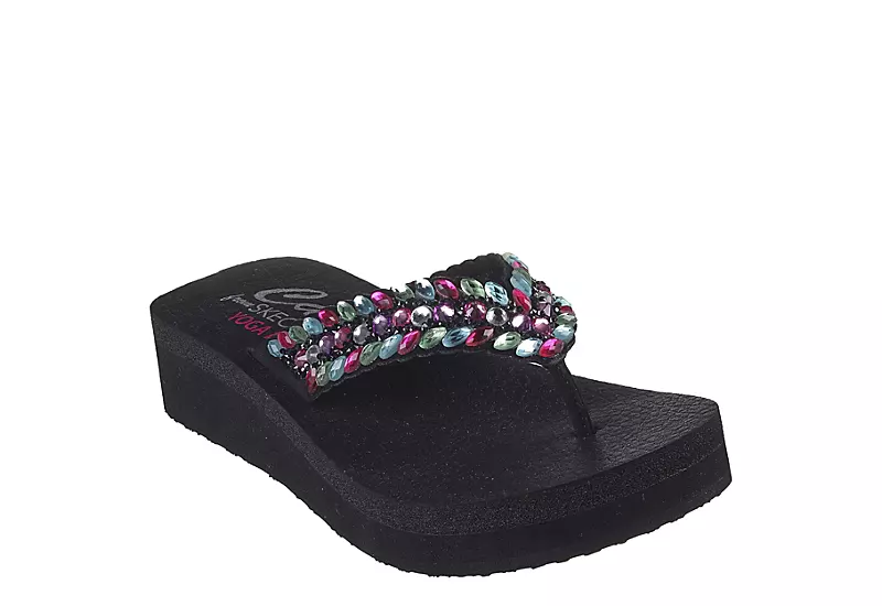 Skechers Womens Lovely Oasis Flip Flop Sandal - Black 3 Skechers Womens Lovely Oasis Flip Flop Sandal - Black