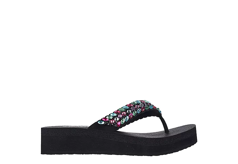 Skechers Womens Lovely Oasis Flip Flop Sandal - Black 4 Skechers Womens Lovely Oasis Flip Flop Sandal - Black - Image 2