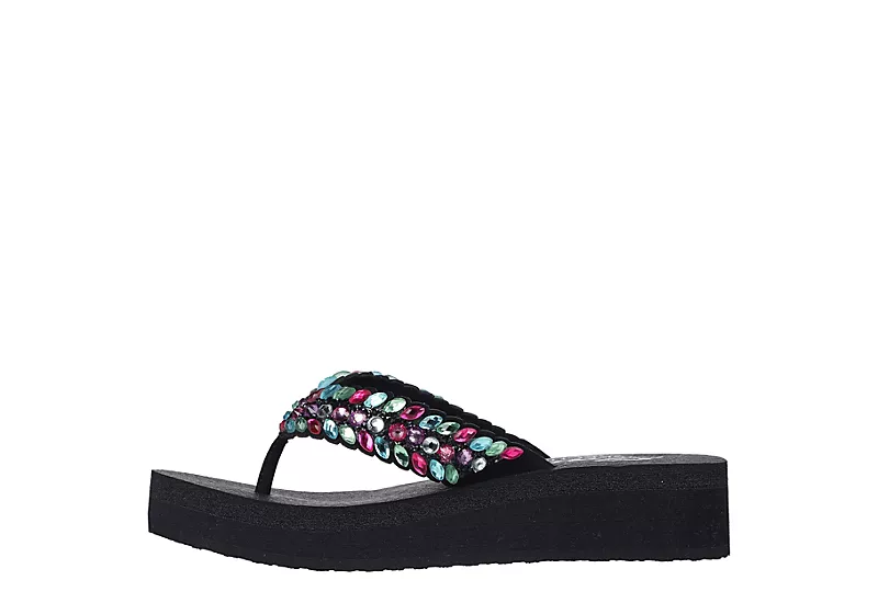 Skechers Womens Lovely Oasis Flip Flop Sandal - Black 5 Skechers Womens Lovely Oasis Flip Flop Sandal - Black - Image 3