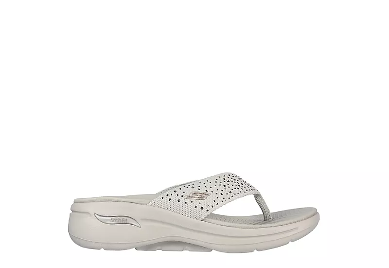 Skechers Womens Dazzle- Arch Fit Flip Flop Sandal - Natural 4 Skechers Womens Dazzle- Arch Fit Flip Flop Sandal - Natural - Image 2