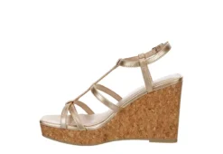 Michael By Michael Shannon Womens Natalia Wedge Sandal - Gold -Shoe Style Sales US 01 203300 03