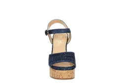 Michael By Michael Shannon Womens Maria Wedge Sandal - Denim -Shoe Style Sales US 01 203328 02