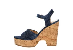 Michael By Michael Shannon Womens Maria Wedge Sandal - Denim -Shoe Style Sales US 01 203328 03