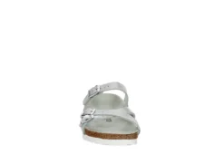 Birkenstock Womens Franca Vegan Footbed Sandal - Silver -Shoe Style Sales US 01 203366 02