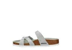Birkenstock Womens Franca Vegan Footbed Sandal - Silver -Shoe Style Sales US 01 203366 03