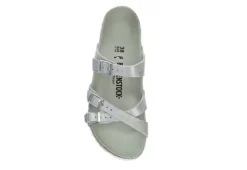 Birkenstock Womens Franca Vegan Footbed Sandal - Silver -Shoe Style Sales US 01 203366 05
