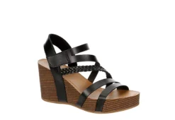 Xappeal Womens Maggy Wedge Sandal - Black