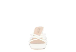 Journee Collection Womens Blayke Wedge Slip On Sandal - White -Shoe Style Sales US 01 203653 02