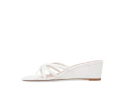 Journee Collection Womens Blayke Wedge Slip On Sandal - White -Shoe Style Sales US 01 203653 03