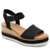 Toms Womens Diana Wedge Sandal - Black -Shoe Style Sales US 01 203716 00