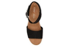 Toms Womens Diana Wedge Sandal - Black -Shoe Style Sales US 01 203716 03