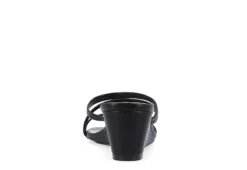 Journee Collection Womens Takarah Wedge Slip On Sandal - Black -Shoe Style Sales US 01 203888 04