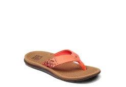 Reef Womens Santa Ana Flip Flop Sandal - Coral