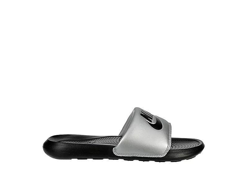 Nike Womens Victori One Slide Sandal - Silver 4 Nike Womens Victori One Slide Sandal - Silver - Image 2