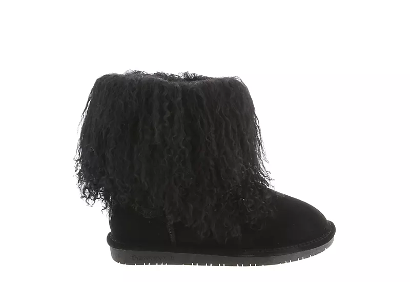 Bearpaw Womens Boo Fur Boot - Black 4 Bearpaw Womens Boo Fur Boot - Black - Image 2