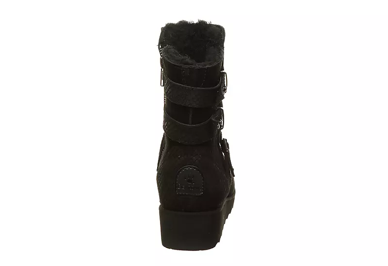 Bearpaw Womens Lucy Fur Wedge Boot - Black 7 Bearpaw Womens Lucy Fur Wedge Boot - Black - Image 5