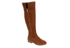 Eva & Zoe Womens Bria Wide Calf Tall Boot - Cognac