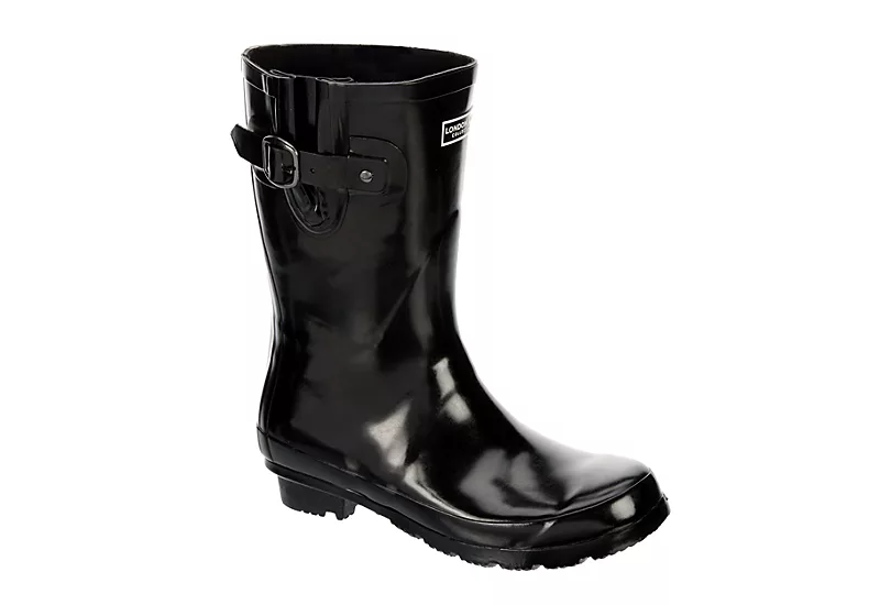 London Fog Womens Piccadilly Rain Boot - Black 3 London Fog Womens Piccadilly Rain Boot - Black