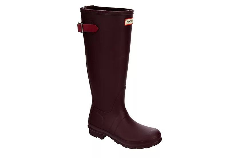 Hunter Boots Llc Womens Original Back Adj Rain Boot - Dark Red 3 Hunter Boots Llc Womens Original Back Adj Rain Boot - Dark Red