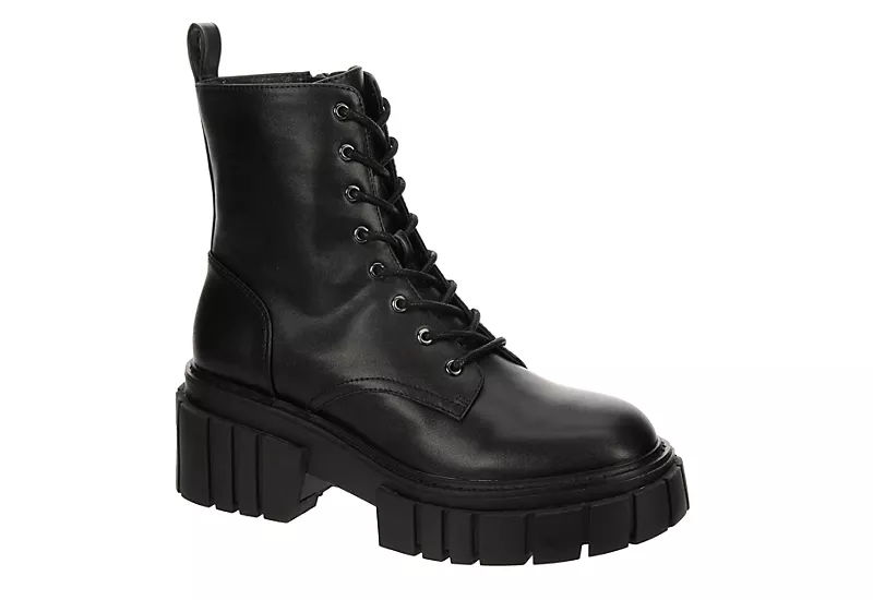 Madden Girl Womens Philly Lace Up Boot - Black 3 Madden Girl Womens Philly Lace Up Boot - Black