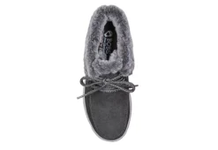 Skechers Womens Skipper Wave Cozy Queen Lace-up Fur Boot - Dark Grey -Shoe Style Sales US 01 302635 03