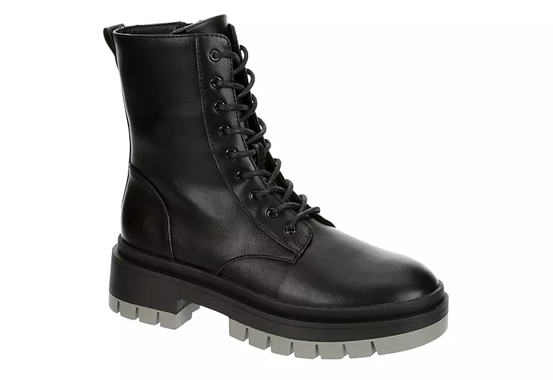 Limelight Womens Erin Combat Boot - Black 3 Limelight Womens Erin Combat Boot - Black