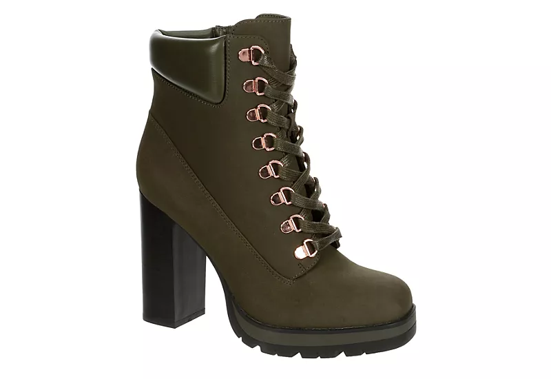 Limelight Womens Halle Lace-up Boot - Olive 3 Limelight Womens Halle Lace-up Boot - Olive