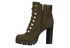 Limelight Womens Halle Lace-up Boot - Olive 12 Limelight Womens Halle Lace-up Boot - Olive -Shoe Style Sales US 01 302780 03