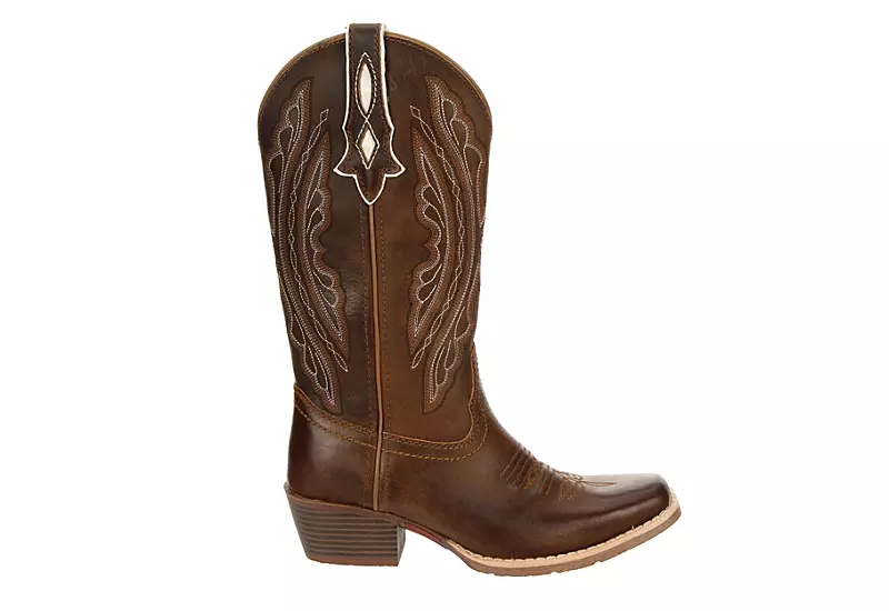 Justin Womens Rein Western Boot - Brown 4 Justin Womens Rein Western Boot - Brown - Image 2