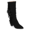 Journee Collection Womens Hartly Fringed Wide Calf Dress Boot - Black -Shoe Style Sales US 01 303177 00