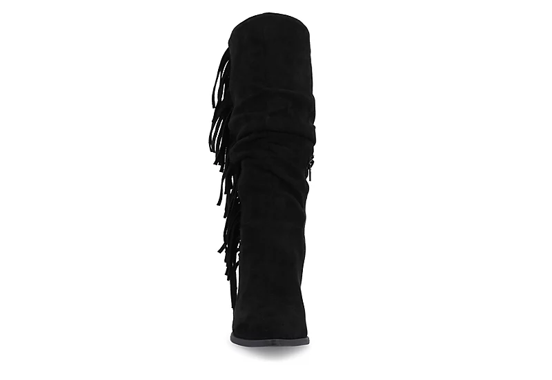Journee Collection Womens Hartly Fringed Wide Calf Dress Boot - Black 5 Journee Collection Womens Hartly Fringed Wide Calf Dress Boot - Black - Image 3