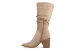 Journee Collection Womens Hartly Fringed Wide Calf Dress Boot - Taupe -Shoe Style Sales US 01 303178 03