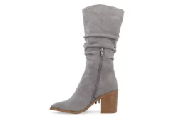 Journee Collection Womens Hartly Fringed Wide Calf Dress Boot - Grey -Shoe Style Sales US 01 303179 03