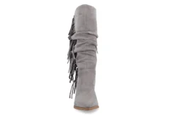 Journee Collection Womens Hartly Fringed Extra Wide Calf Dress Boot - Grey -Shoe Style Sales US 01 303184 02