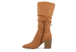 Journee Collection Womens Hartly Fringed Extra Wide Calf Dress Boot - Tan -Shoe Style Sales US 01 303185 03