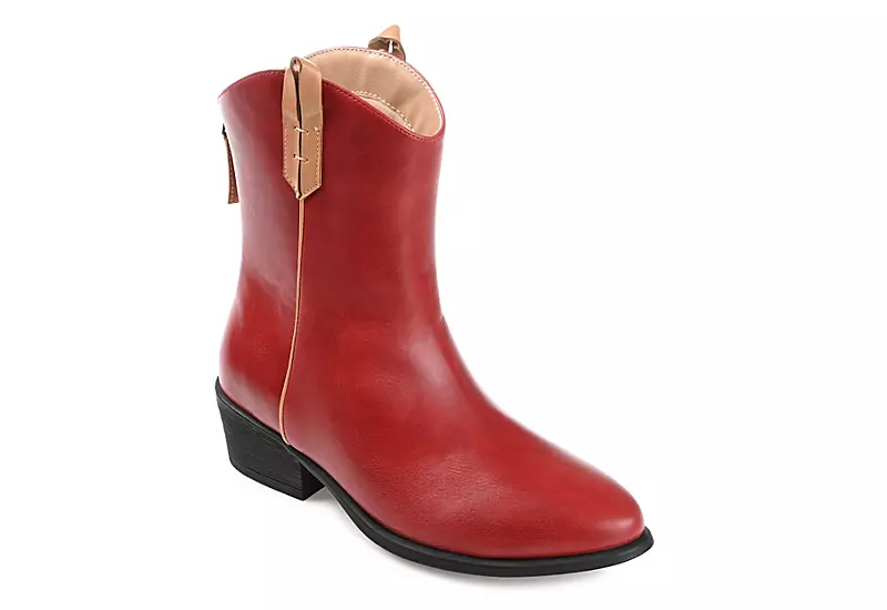 Journee Collection Womens Novva Western Ankle Boot - Red 3 Journee Collection Womens Novva Western Ankle Boot - Red